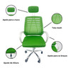 Kit 10 Cadeiras Escritório Diretor Oficial Tela Mesh Apoio Nuca Verde Branco + E-book - 3