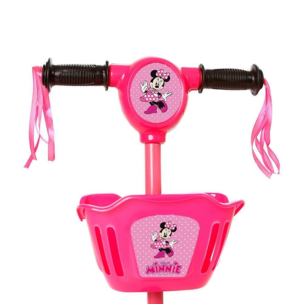 Brinquedo Patinete Infantil Minnie Scooter 3 Rodas C Cesta - 8