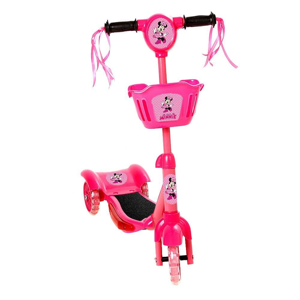 Brinquedo Patinete Infantil Minnie Scooter 3 Rodas C Cesta - 1