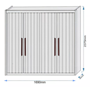 Ver imagem 4 de Guarda Roupa Solteiro Ripado 4 Portas 3 Gavetas - Potente-peroba - Móveis Europa