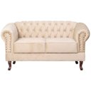 Ver imagem 3 de Namoradeira Chesterfield Duque 2 Lugares em Veludo Cru