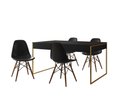 Ver imagem 2 de Conjunto Industrial Filadelfia 120x75 Ferro Dourado Tampo Preto 4 Cadeiras Preto