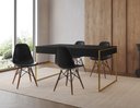 Ver imagem 1 de Conjunto Industrial Filadelfia 120x75 Ferro Dourado Tampo Preto 4 Cadeiras Preto
