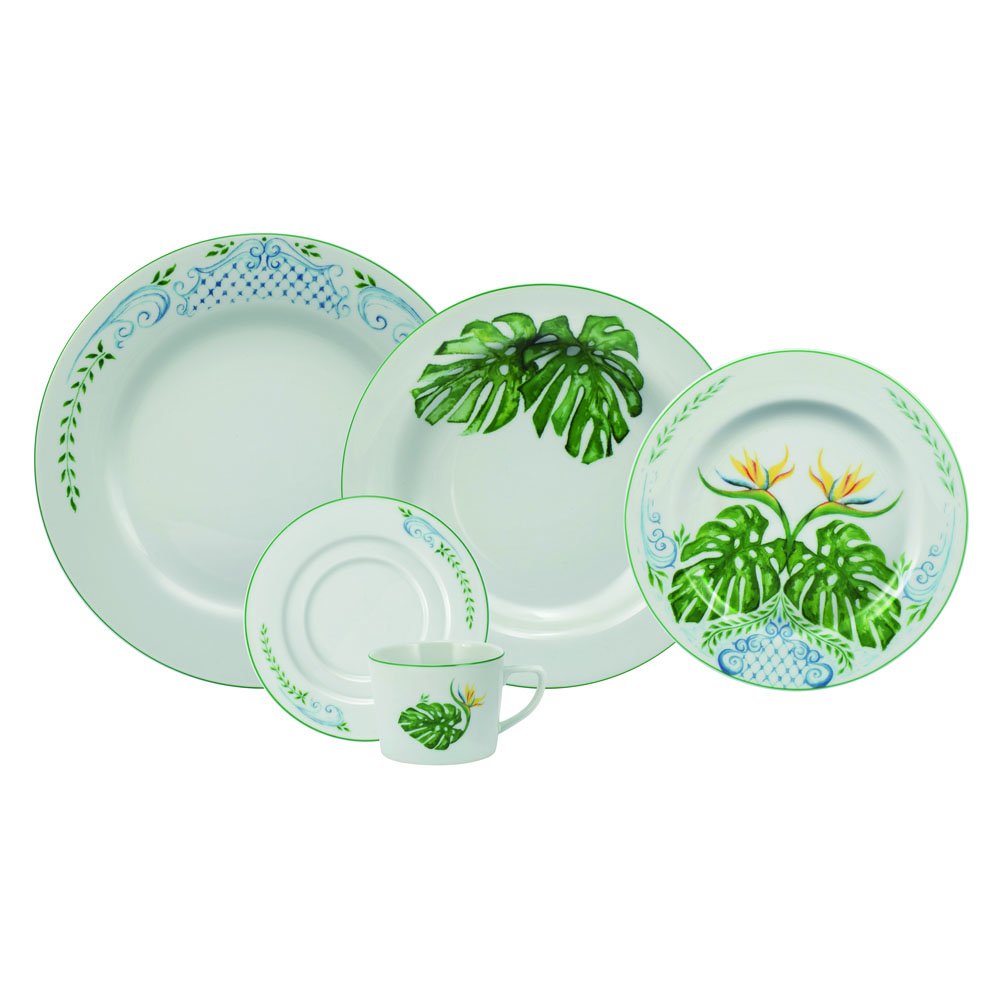 Aparelho de Jantar e Chá 30 peças - Tropical - Porcelana Schmidt - 1