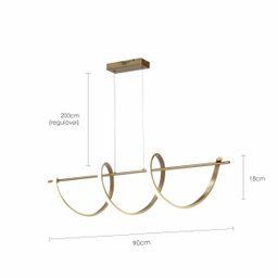 Lustre Pendente 30w 90cm 3 Cores de Luz Moderno Bivolt Lumier - 3