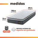 Ver imagem 3 de Colchão Solteiro Siniflex Espuma D33 Pillow Top Millenium 88x188x19cm Cinza/Branco Hellen - Suporta