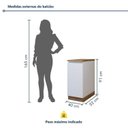Ver imagem 4 de Balcão 1 Porta com Rodapé 40cm 100% MDF Rainha Branco/Nature