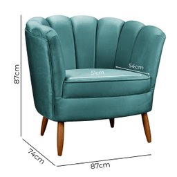 Kit 2 Poltrona Decorativa Ariel Petala com Pés de Madeira - Shop das Cabeceiras - 3 Kit 2 Poltrona Decorativa Ariel Petala com Pés de Madeira - Shop das Cabeceiras - 3