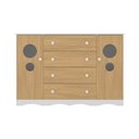Ver imagem 7 de Cômoda Infantil 125cm 2 Portas com Vidro e 4 Gavetas Sonho Multimóveis Mp4475 Branco-madeirado