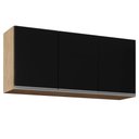 Ver imagem 1 de Armário de Cozinha Aéreo 120cm 3 Portas Virgínia Castanho/preto - Lumil