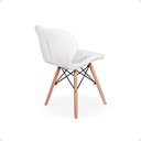 Ver imagem 4 de Kit 14 Cadeiras de Jantar Charles Eames Slim Wood Estofada - Branco
