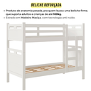 Ver imagem 6 de Beliche Jaspe Duas Camas com 2 Colchões Probel D20 Cor:branco