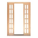 Ver imagem 1 de Porta Balcão de Correr de Madeira Padrão Cedro Quadriculada Reto Bat.14 Cm-2.15(a)x2.40(l)