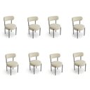 Ver imagem 3 de Mesa Jantar Vidro 200cm Kit 8 Cadeiras Aço Preto Napoli Bege H02 - D'Rossi