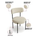 Ver imagem 5 de Mesa Jantar Vidro 200cm Kit 8 Cadeiras Aço Preto Napoli Bege H02 - D'Rossi