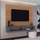 Ver imagem 1 de Painel para Tv até 65 Pol Ripado 183 X 154 Cm San Diego Mdp Canelato Grafite - Clicklar