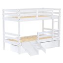 Ver imagem 2 de Beliche Slim Rb com Gavetão e Mini Escada/escorregador Madeira Maciça Branco Housin