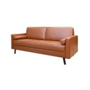 Ver imagem 2 de Sofá de Couro Melfi 3 Lugares Conhaque com Brilho - Mempra