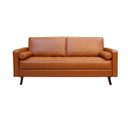 Ver imagem 1 de Sofá de Couro Melfi 3 Lugares Conhaque com Brilho - Mempra