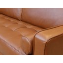 Ver imagem 4 de Sofá de Couro Melfi 3 Lugares Conhaque com Brilho - Mempra