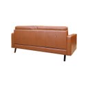 Ver imagem 3 de Sofá de Couro Melfi 3 Lugares Conhaque com Brilho - Mempra