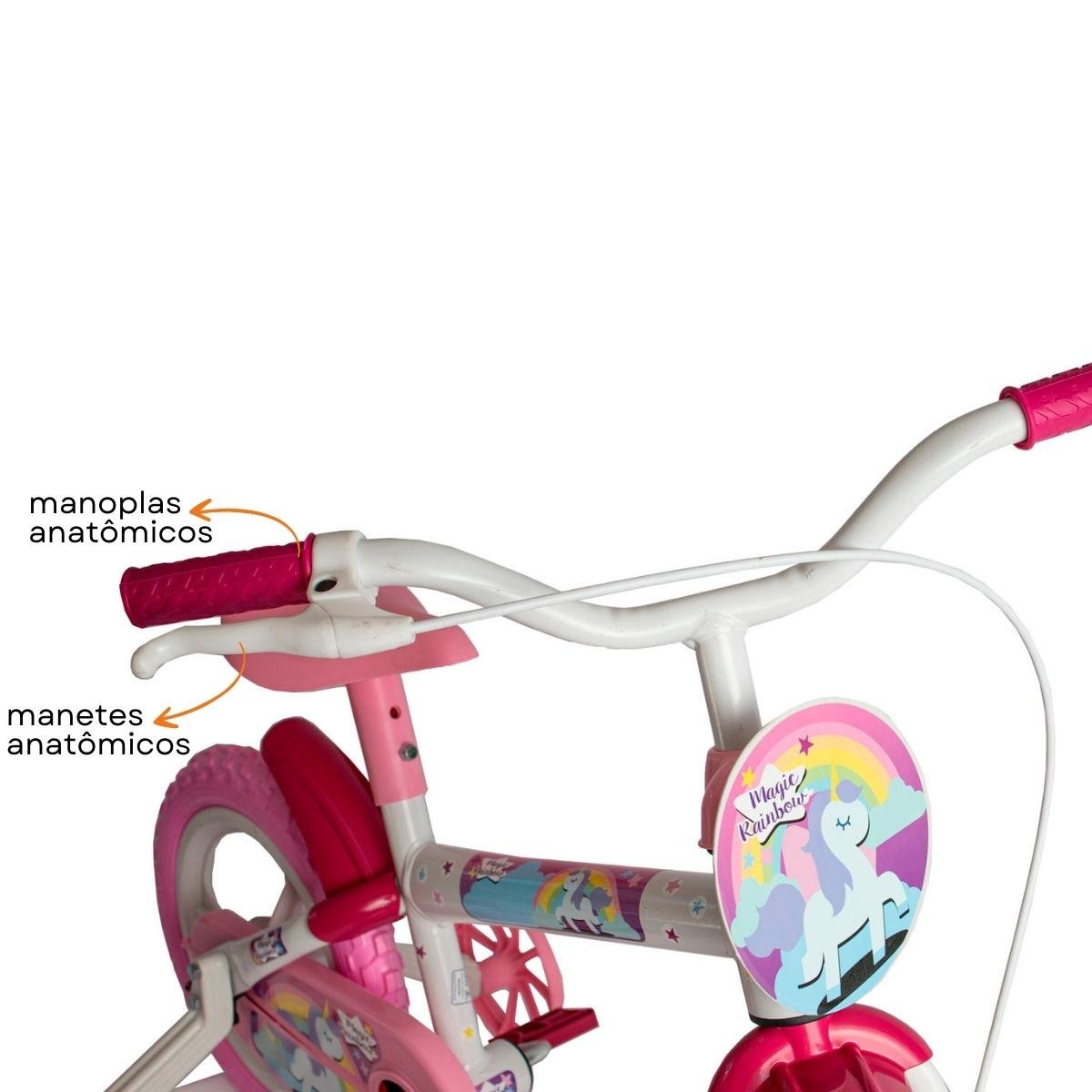 Bicicleta Infantil 3 a 5 Anos Aro 12 Menina Menino Magic Rainbow - 5