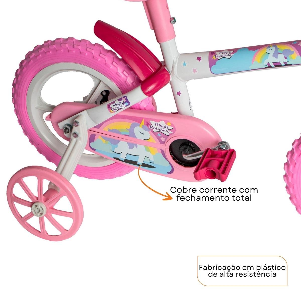 Bicicleta Infantil 3 a 5 Anos Aro 12 Menina Menino Magic Rainbow - 6