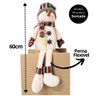 Jogo Boneco de Neve Sentado Perna Mole em Pé 54cm Decor Lã Felpuda e Cachecol Crochê - e Christmas - 8