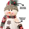 Jogo Boneco de Neve Sentado Perna Mole em Pé 54cm Decor Lã Felpuda e Cachecol Crochê - e Christmas - 5