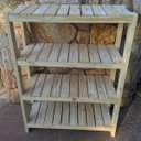 Ver imagem 2 de Estante Sapateira 4 Prateleiras de Madeira Maciça Pinus 100x70