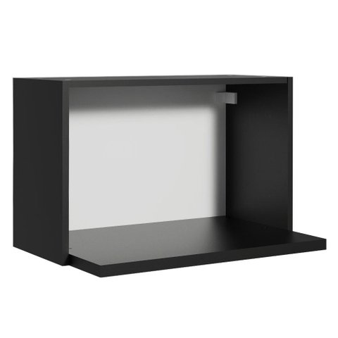 Armário Aéreo Madesa para Reims, Lux, Glamy 60 cm com Nicho para Microondas e Forno Elétrico Preto