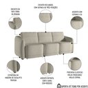 Ver imagem 3 de Sofá Cama Casal para Sala 306cm Polska K04 Bouclê Bege - Mpozenato