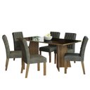 Ver imagem 2 de Conjunto Sala de Jantar Mesa Tampo de Vidro 6 Cadeiras Rustic-preto-silver Marissa Madesa
