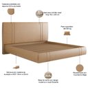 Ver imagem 4 de Cama King Flutuante com Cabeceira 195cm Astra S04 Couríssimo Bege - Lyam Decor