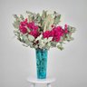 Arranjo Desidratado Brisa Eucalipto Aromático e Bougainvillea Rosa Escuro+ Vaso Azul Plantô - 1
