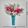 Arranjo Desidratado Brisa Eucalipto Aromático e Bougainvillea Rosa Escuro+ Vaso Azul Plantô - 4