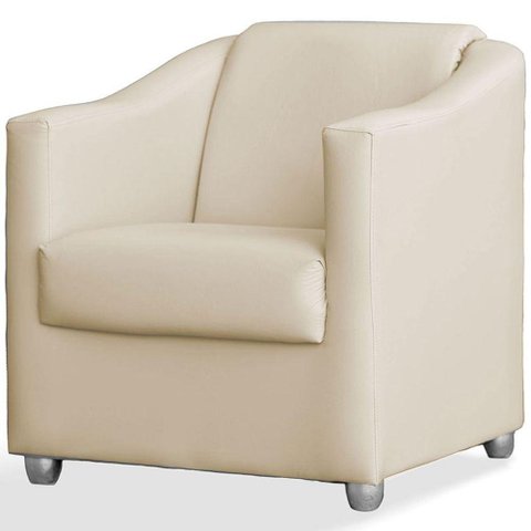 Poltrona Decorativa Luiza Sintético Bege