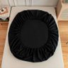 Lençol Preto Casal com Elástico 40cm Altura Tecido 260 Fios - 2