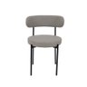 Cadeira de Jantar Linho Cinza Camelia com Encosto Curvo Base Preta Moderna para Sala e Cozinha - 2