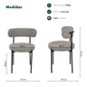 Cadeira de Jantar Linho Cinza Camelia com Encosto Curvo Base Preta Moderna para Sala e Cozinha - 7