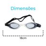 Óculos de Natação Preto Estojo Plástico com Tampão Ouvidos - 6
