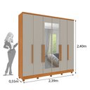 Ver imagem 3 de Guarda Roupa Casal 6 Portas 4 Gavetas com Espelho e Pés Veneza Tcil Móveis