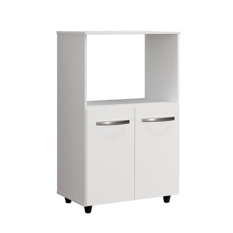 Balcão Multiuso para Cozinha Micro-ondas 2 Portas Taiane Branco