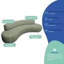 Ver imagem 4 de Sofá Orgânico 03 Lugares Sala Estar Celeste 180cm Bouclé