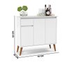 Buffet Veneza 3 Portas 1 Gaveta Pés em Madeira Maciça Branco - Ej Moveis - 4