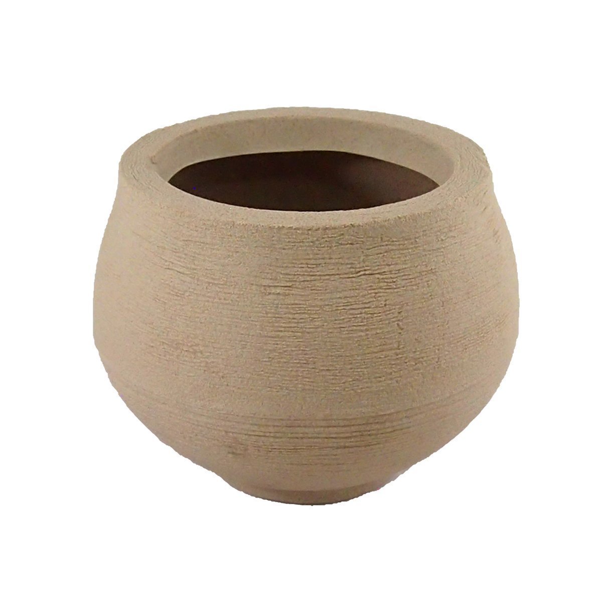 VASO DE PLANTA REDONDO TEXTURADO 26X14X22 BEGE