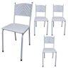 Kit 4 Cadeira Cozinha Jantar Metal Tubular Almofadada Medcombo Branco Estrutura Branca com Assento B - 1