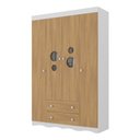 Ver imagem 2 de Guarda-roupa Infantil 122cm com Vidro 4 Portas e 2 Gavetas Sonho Multimóveis Mp4473 Branco/