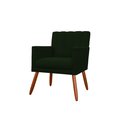Ver imagem 3 de Kit Namoradeira + 2 Poltronas Decorativa Cecília Suede Verde Pés Madeira Ms Decor