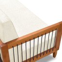 Ver imagem 6 de Kit 2 Poltronas e Sofá Living 2 Lugares Marilia 1,60m Linho Natural Base em Madeira Castanho - Palla